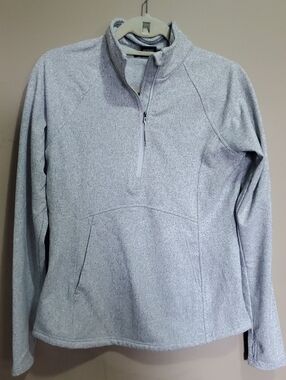 Kyodan Women's Half-Zip Pullover Sweater - Light Gray Size Medium